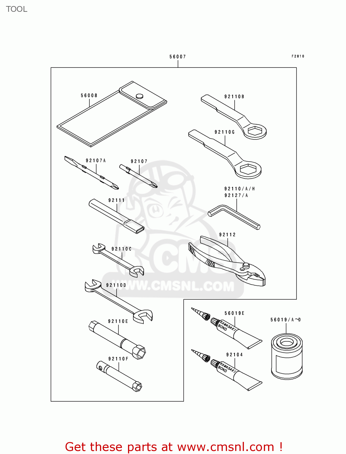 TOOL ZX750J1 ZXR750 1991 EUROPE UK FR AR FG GR IT NR SD SP ST