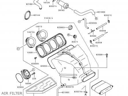 AIR FILTER - ZX750J1 ZXR750 1991 EUROPE UK FR AR FG GR IT NR SD SP ST