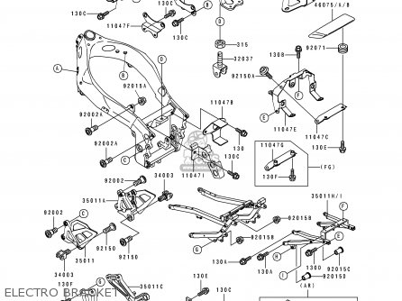 ELECTRO BRACKET - ZX750J1 ZXR750 1991 EUROPE UK FR AR FG GR IT NR SD SP ST