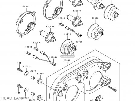 HEAD LAMP - ZX750J1 ZXR750 1991 EUROPE UK FR AR FG GR IT NR SD SP ST