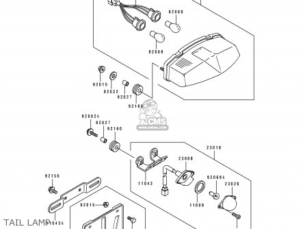 TAIL LAMP - ZX750J1 ZXR750 1991 EUROPE UK FR AR FG GR IT NR SD SP ST