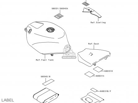 LABEL - ZX750J1 ZXR750 1991 EUROPE UK FR AR FG GR IT NR SD SP ST