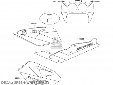 DECAL(GREEN/WHITE/BLUE) - ZX750J1 ZXR750 1991 EUROPE UK FR AR FG GR IT NR SD SP ST