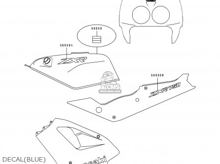 DECAL(BLUE) - ZX750J1 ZXR750 1991 EUROPE UK FR AR FG GR IT NR SD SP ST