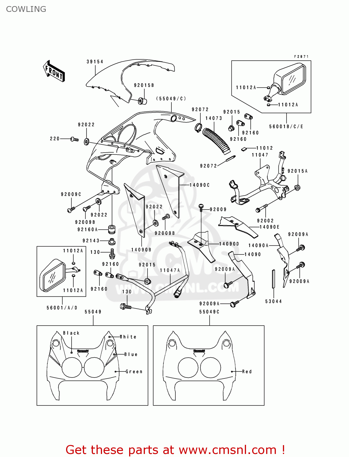 COWLING ZX750J2 NINJA ZX7 1992 USA CALIFORNIA CANADA