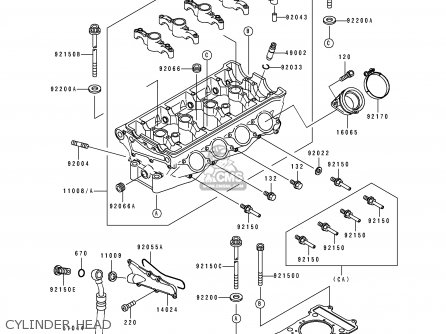 CYLINDER HEAD - ZX750J2 NINJA ZX7 1992 USA CALIFORNIA CANADA