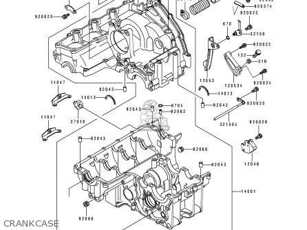 CRANKCASE - ZX750J2 NINJA ZX7 1992 USA CALIFORNIA CANADA