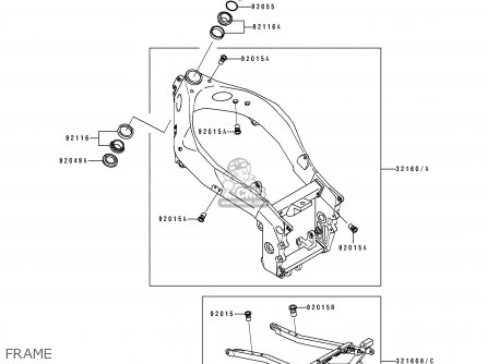 FRAME - ZX750J2 NINJA ZX7 1992 USA CALIFORNIA CANADA