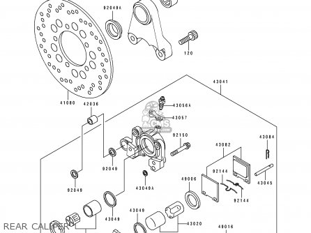 REAR CALIPER - ZX750J2 NINJA ZX7 1992 USA CALIFORNIA CANADA