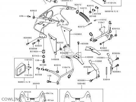 COWLING - ZX750J2 NINJA ZX7 1992 USA CALIFORNIA CANADA