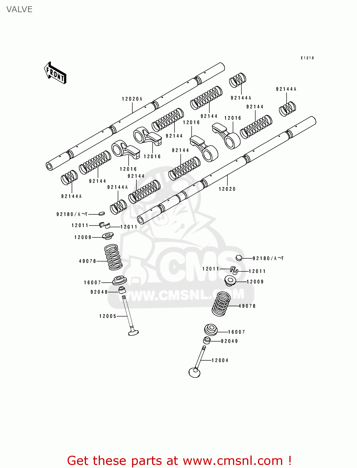 VALVE ZX750J2 ZXR750 1992 EUROPE UK FR AR FG GR IT NR SD SP ST