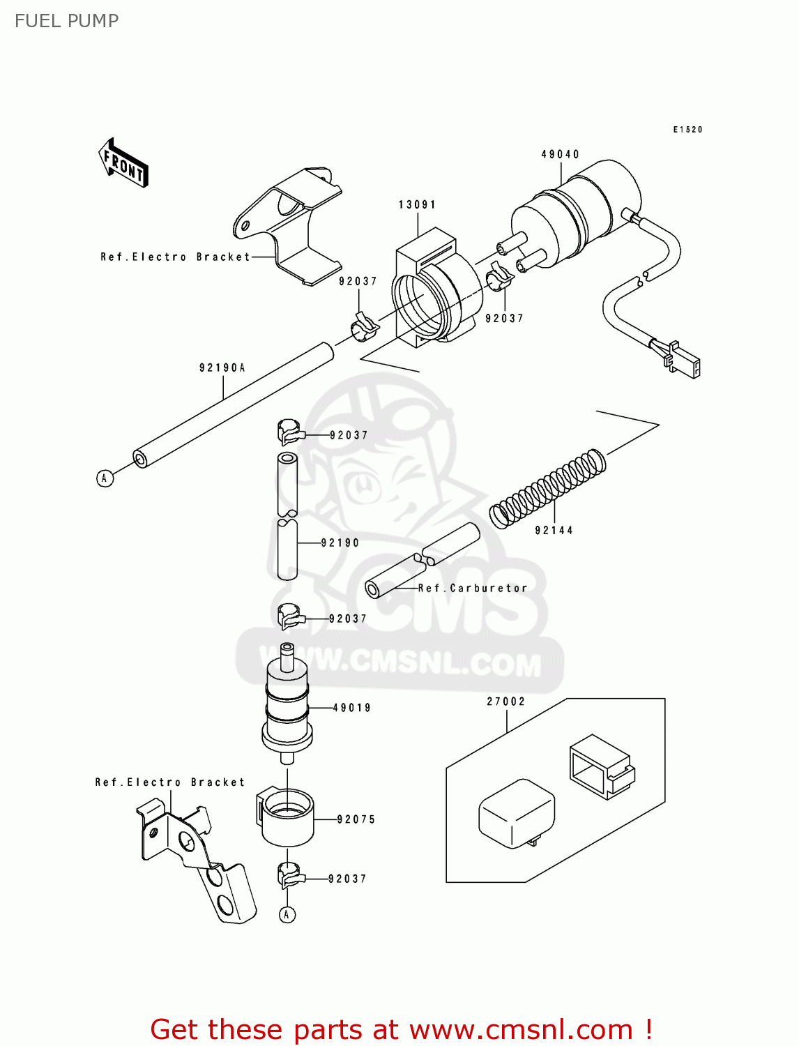 FUEL PUMP ZX750J2 ZXR750 1992 EUROPE UK FR AR FG GR IT NR SD SP ST