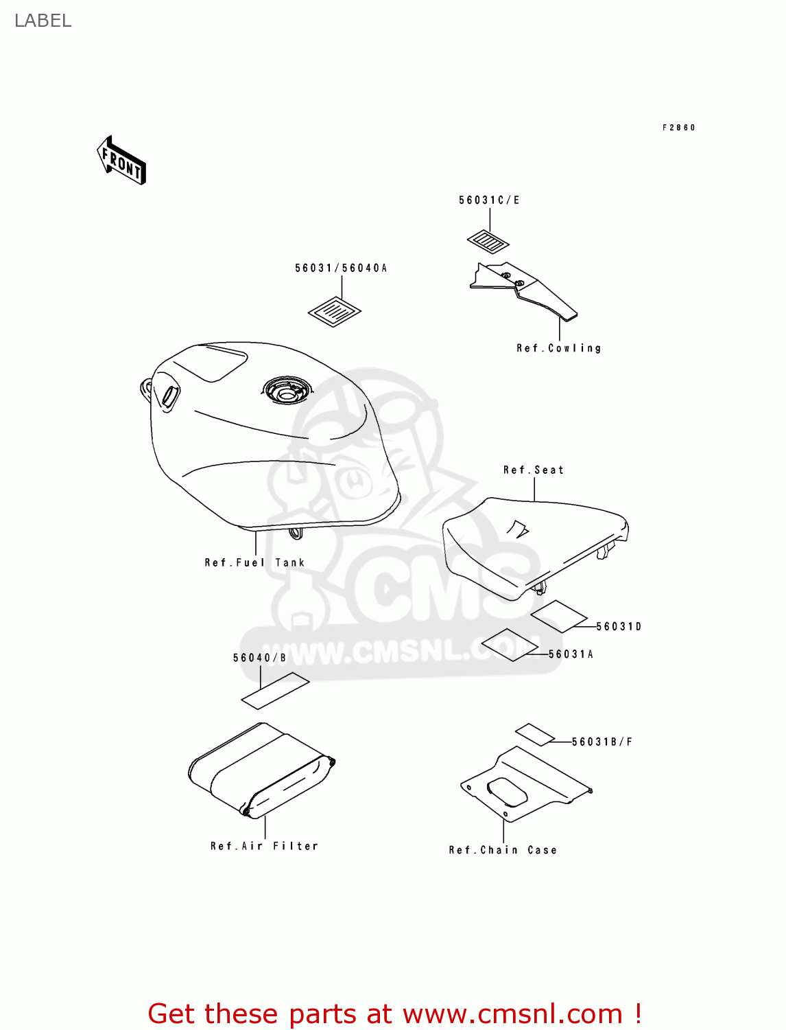 LABEL ZX750J2 ZXR750 1992 EUROPE UK FR AR FG GR IT NR SD SP ST