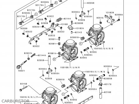 CARBURETOR - ZX750J2 ZXR750 1992 EUROPE UK FR AR FG GR IT NR SD SP ST