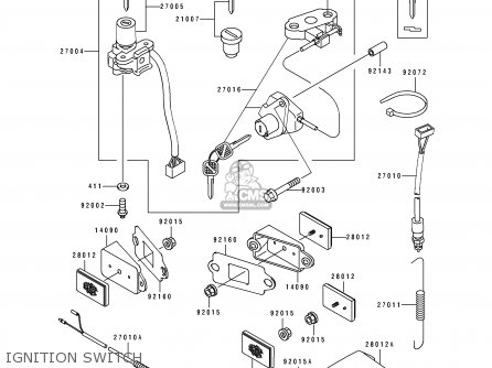 IGNITION SWITCH - ZX750J2 ZXR750 1992 EUROPE UK FR AR FG GR IT NR SD SP ST