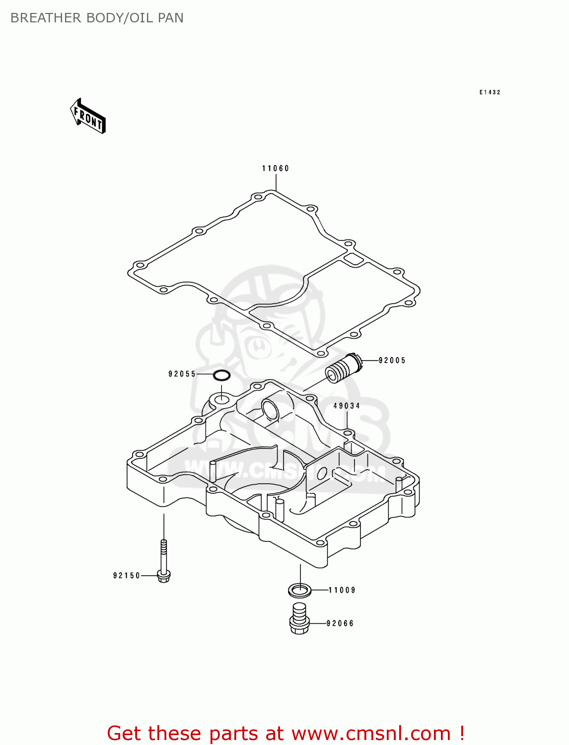 BREATHER BODY/OIL PAN ZX750K1 NINJA ZX7R 1991 USA CALIFORNIA CANADA