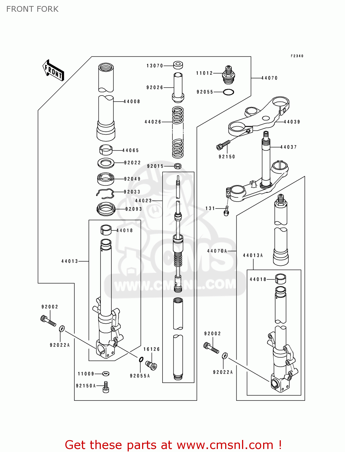 FRONT FORK ZX750K1 NINJA ZX7R 1991 USA CALIFORNIA CANADA
