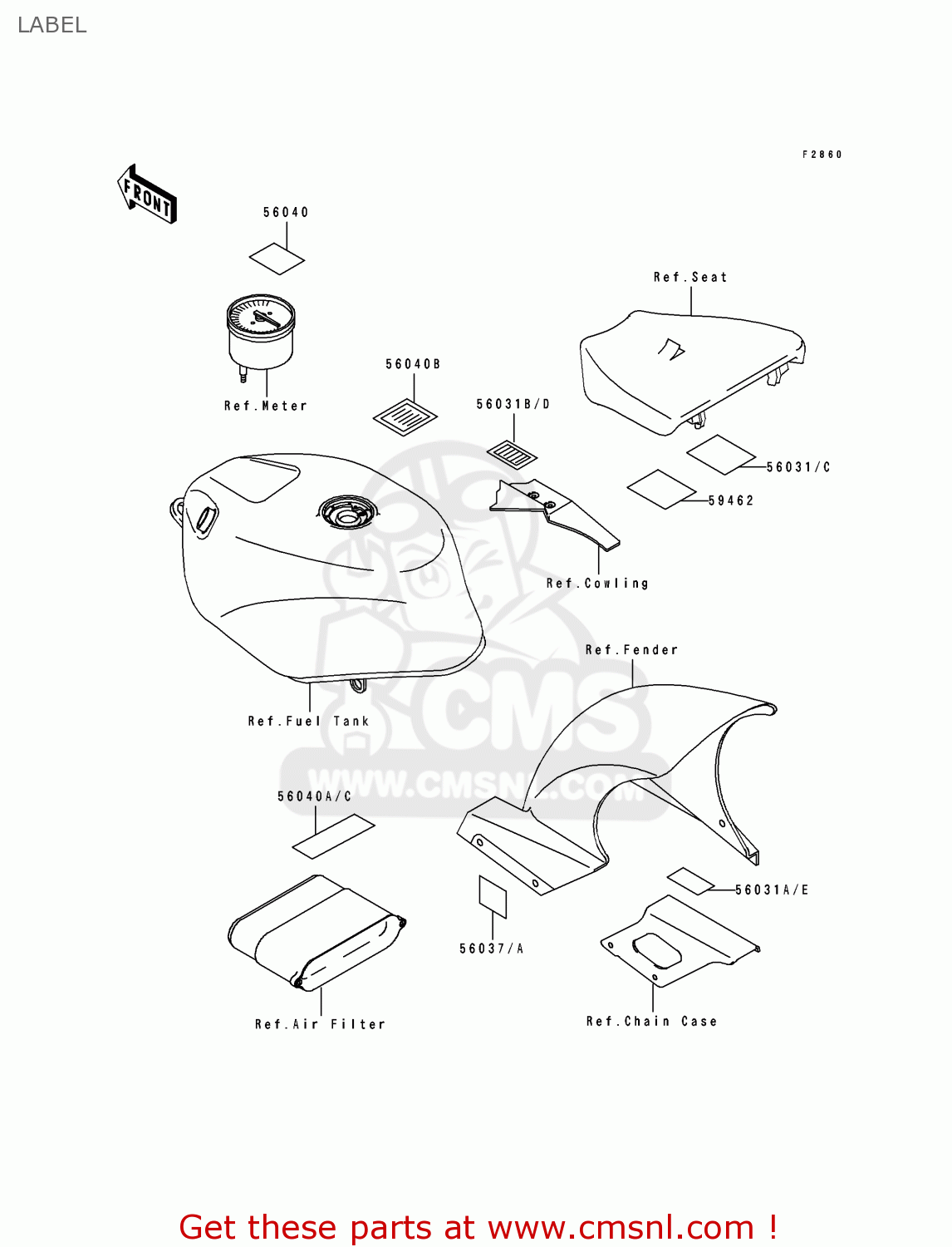 LABEL ZX750K1 NINJA ZX7R 1991 USA CALIFORNIA CANADA