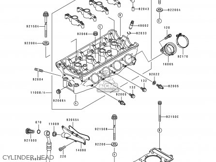 CYLINDER HEAD - ZX750K1 NINJA ZX7R 1991 USA CALIFORNIA CANADA