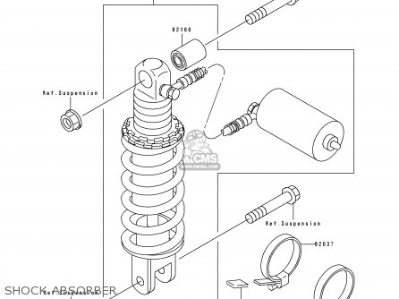 SHOCK ABSORBER - ZX750K1 NINJA ZX7R 1991 USA CALIFORNIA CANADA