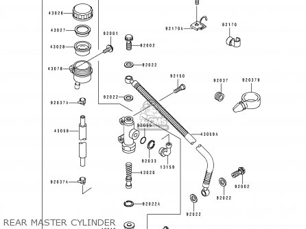 REAR MASTER CYLINDER - ZX750K1 NINJA ZX7R 1991 USA CALIFORNIA CANADA