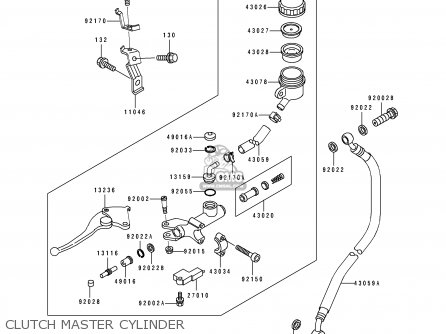 CLUTCH MASTER CYLINDER - ZX750K1 NINJA ZX7R 1991 USA CALIFORNIA CANADA