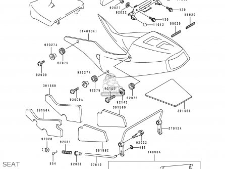 SEAT - ZX750K1 NINJA ZX7R 1991 USA CALIFORNIA CANADA