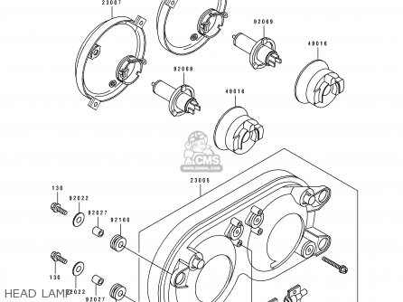 HEAD LAMP - ZX750K1 NINJA ZX7R 1991 USA CALIFORNIA CANADA