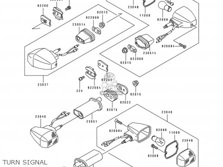 TURN SIGNAL - ZX750K1 NINJA ZX7R 1991 USA CALIFORNIA CANADA