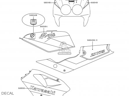 DECAL - ZX750K1 NINJA ZX7R 1991 USA CALIFORNIA CANADA