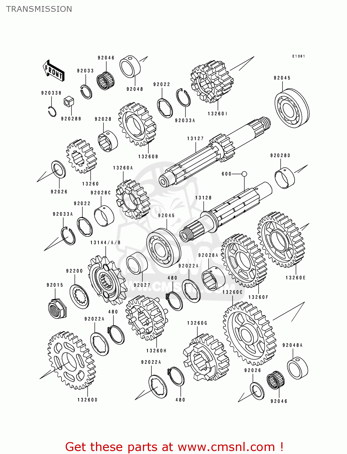 TRANSMISSION ZX750K1 ZXR750R 1991 EUROPE UK FR AR FG IT NR SP