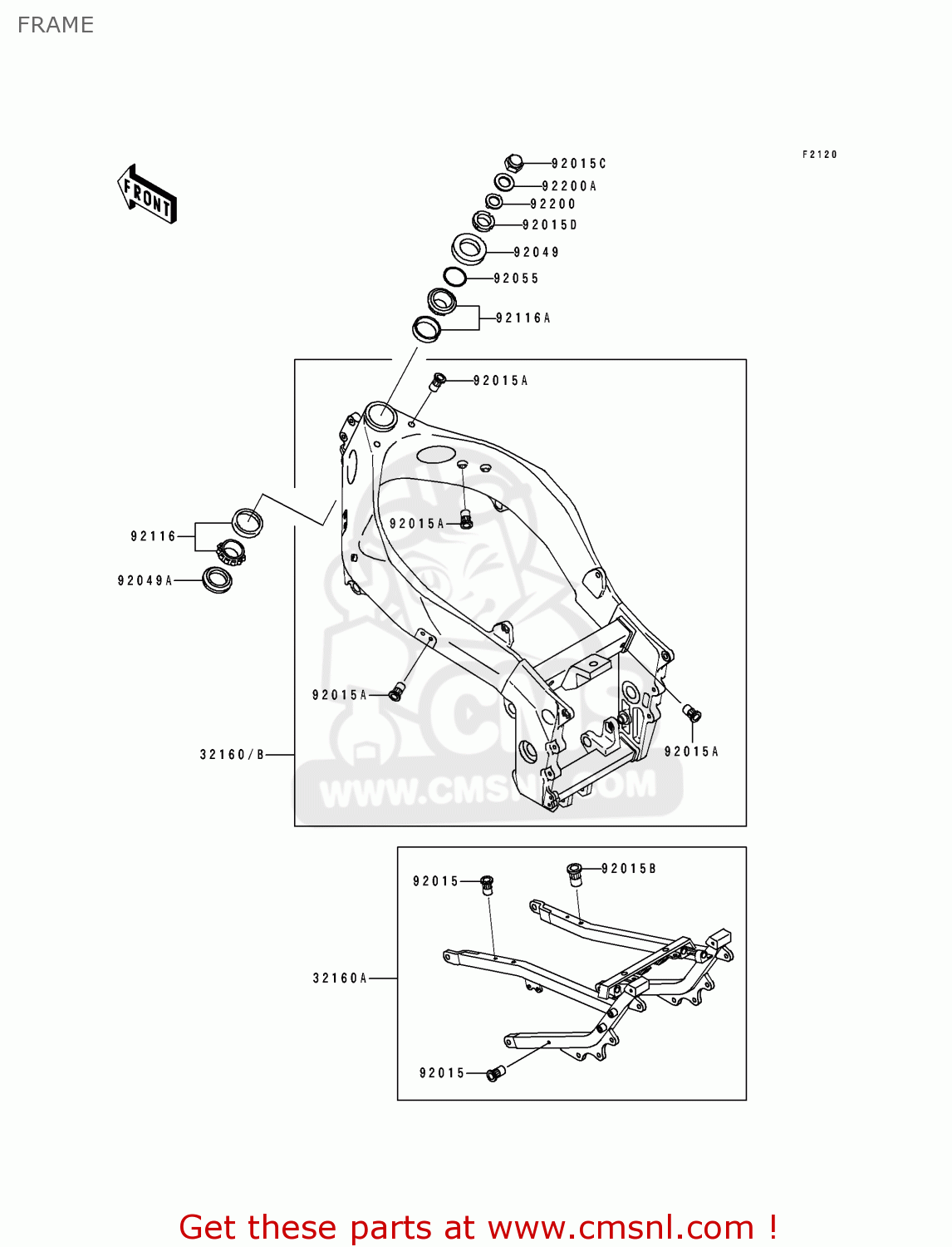 FRAME ZX750K1 ZXR750R 1991 EUROPE UK FR AR FG IT NR SP
