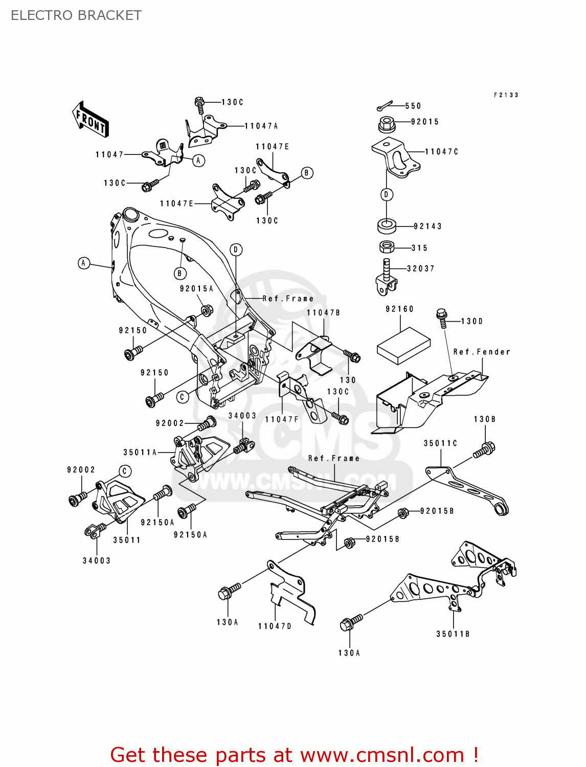 ELECTRO BRACKET ZX750K1 ZXR750R 1991 EUROPE UK FR AR FG IT NR SP