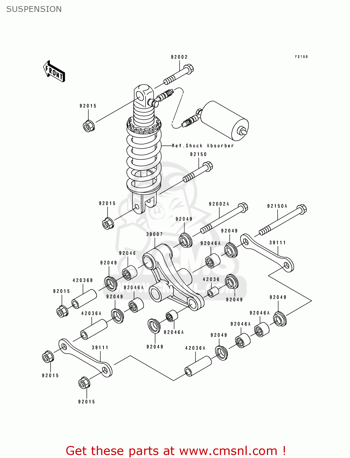 SUSPENSION ZX750K1 ZXR750R 1991 EUROPE UK FR AR FG IT NR SP