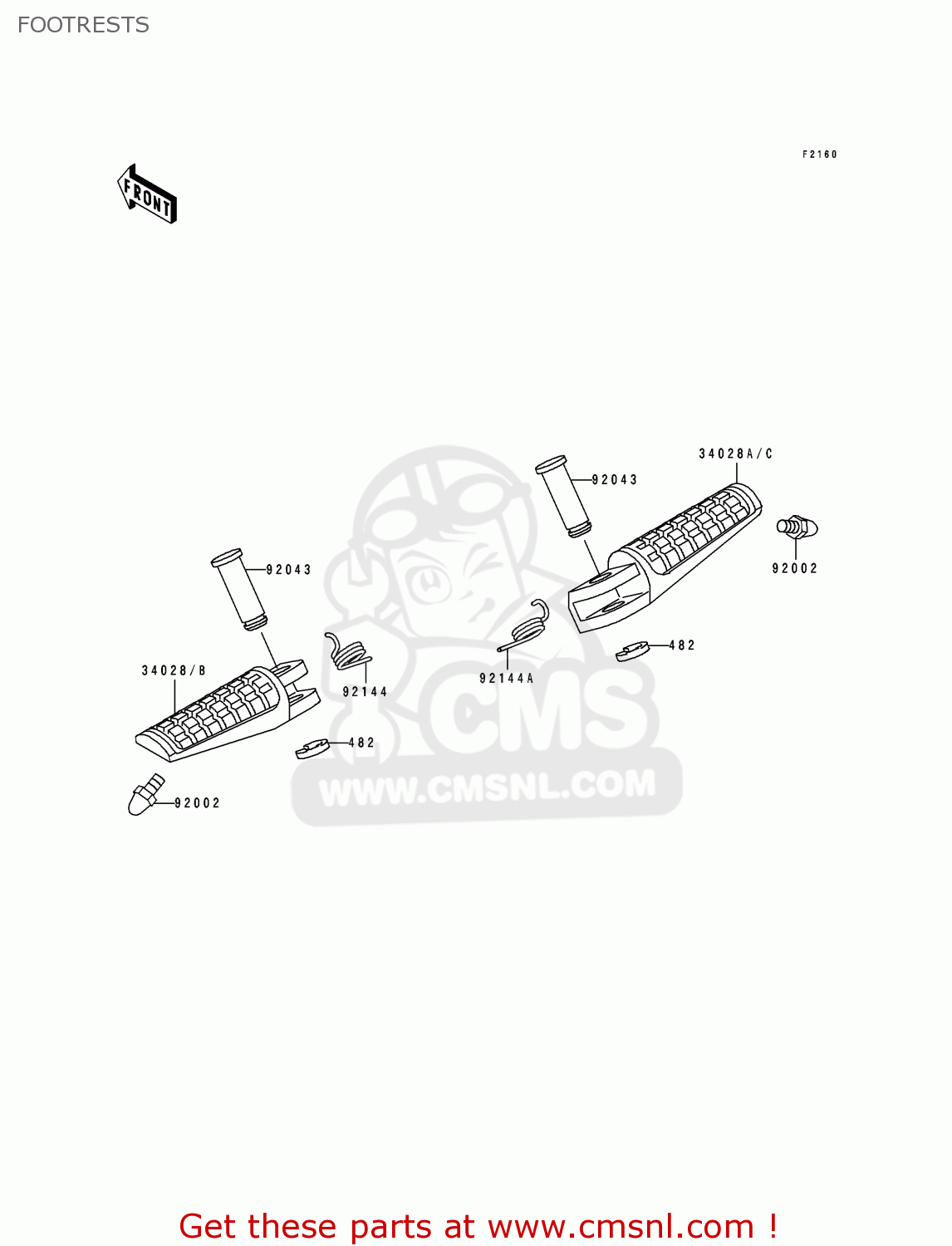 FOOTRESTS ZX750K1 ZXR750R 1991 EUROPE UK FR AR FG IT NR SP