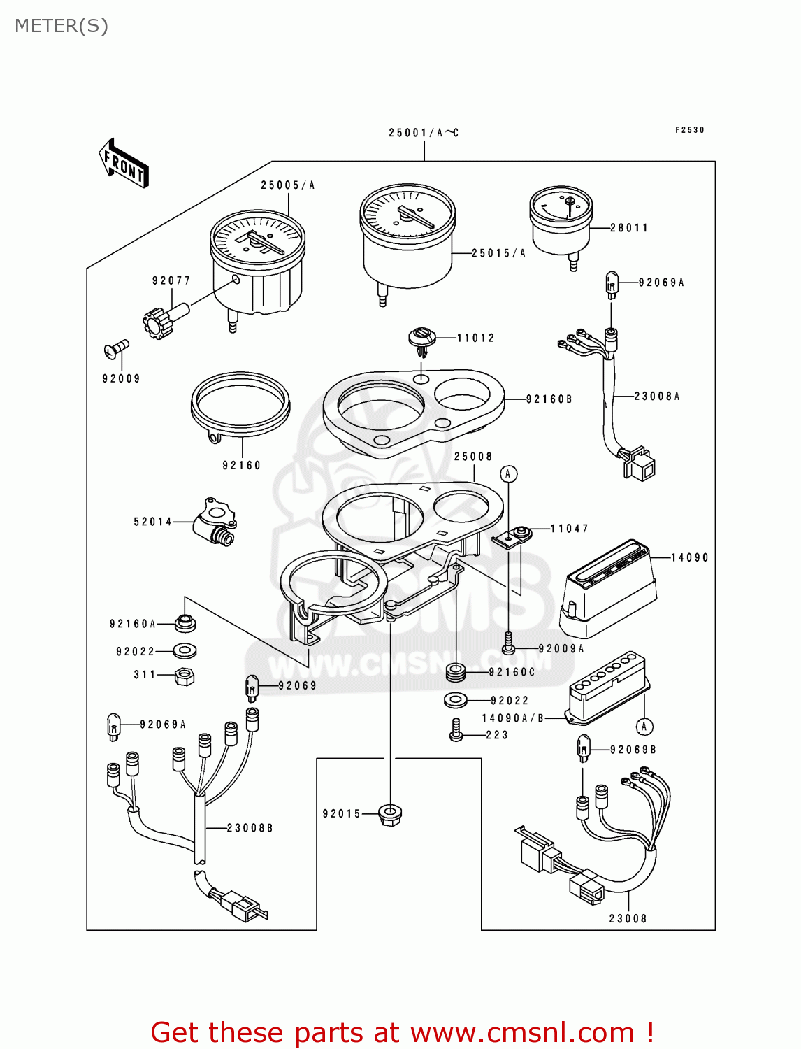 METER(S) ZX750K1 ZXR750R 1991 EUROPE UK FR AR FG IT NR SP
