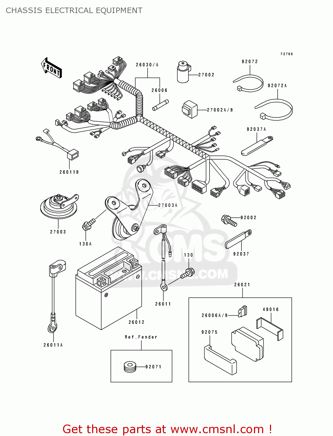 CHASSIS ELECTRICAL EQUIPMENT ZX750K1 ZXR750R 1991 EUROPE UK FR AR FG IT NR SP
