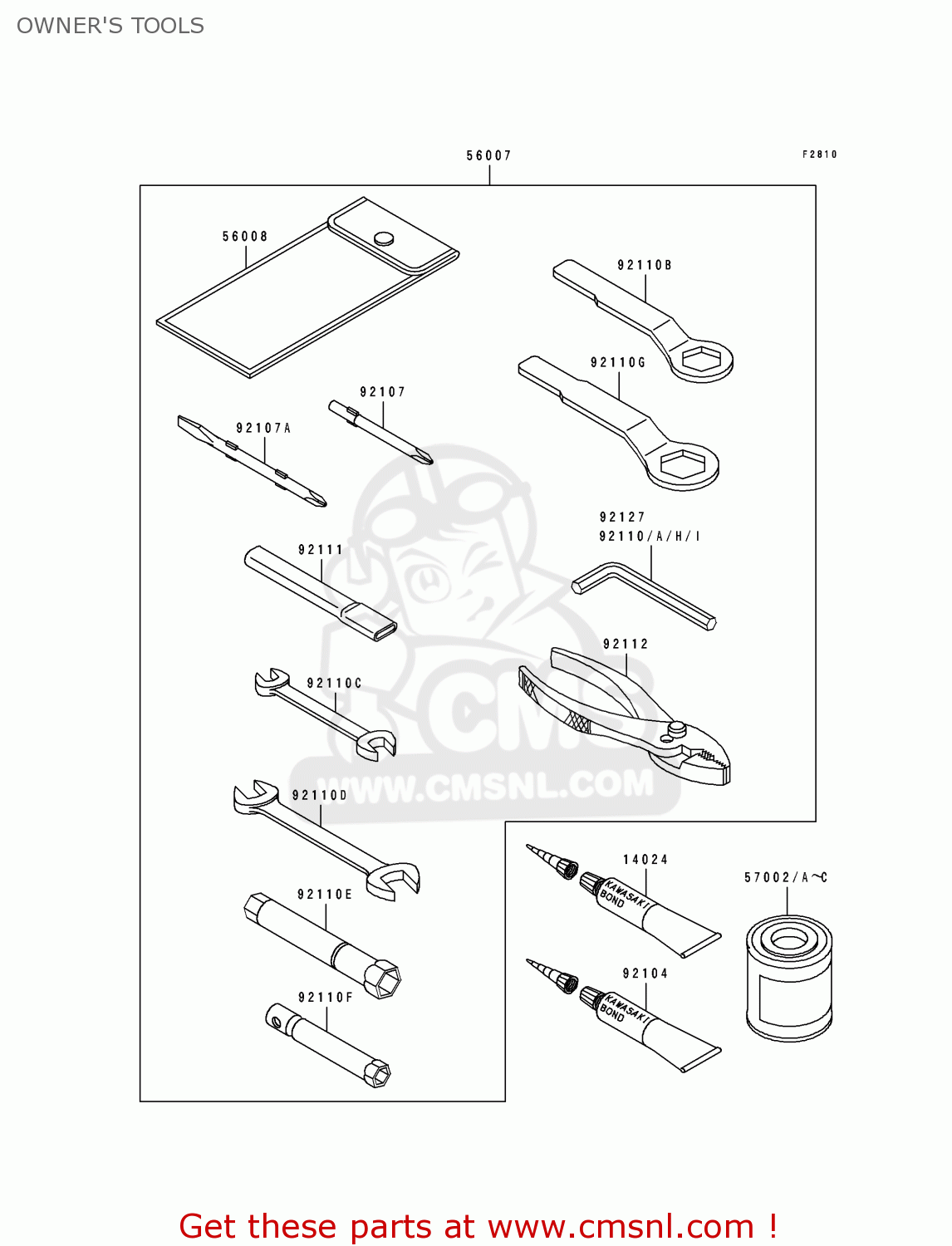 OWNER'S TOOLS ZX750K1 ZXR750R 1991 EUROPE UK FR AR FG IT NR SP