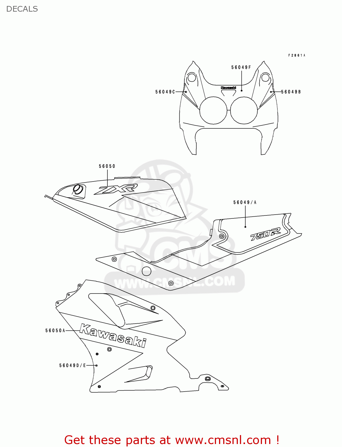DECALS ZX750K1 ZXR750R 1991 EUROPE UK FR AR FG IT NR SP