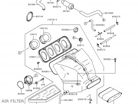 AIR FILTER - ZX750K1 ZXR750R 1991 EUROPE UK FR AR FG IT NR SP