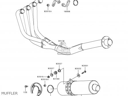 MUFFLER - ZX750K1 ZXR750R 1991 EUROPE UK FR AR FG IT NR SP
