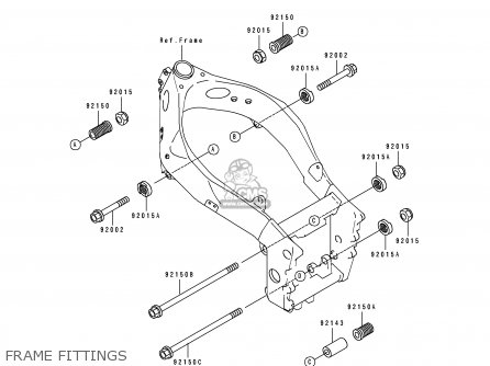 FRAME FITTINGS - ZX750K1 ZXR750R 1991 EUROPE UK FR AR FG IT NR SP