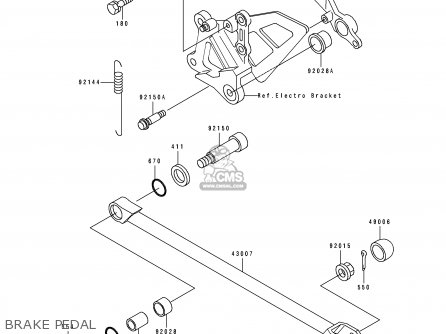 BRAKE PEDAL - ZX750K1 ZXR750R 1991 EUROPE UK FR AR FG IT NR SP