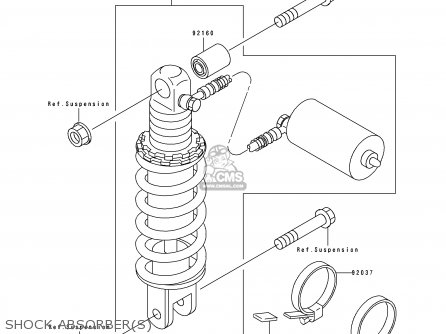 SHOCK ABSORBER(S) - ZX750K1 ZXR750R 1991 EUROPE UK FR AR FG IT NR SP