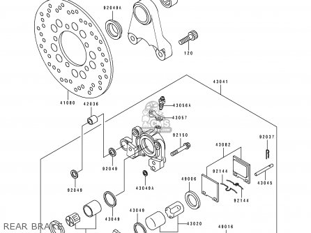 REAR BRAKE - ZX750K1 ZXR750R 1991 EUROPE UK FR AR FG IT NR SP