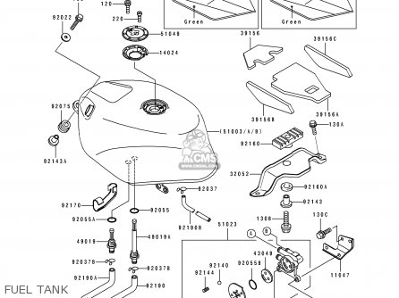 FUEL TANK - ZX750K1 ZXR750R 1991 EUROPE UK FR AR FG IT NR SP