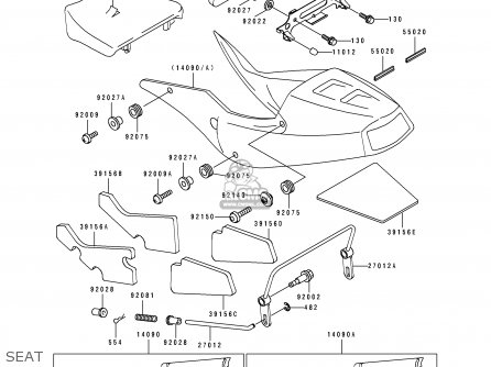 SEAT - ZX750K1 ZXR750R 1991 EUROPE UK FR AR FG IT NR SP