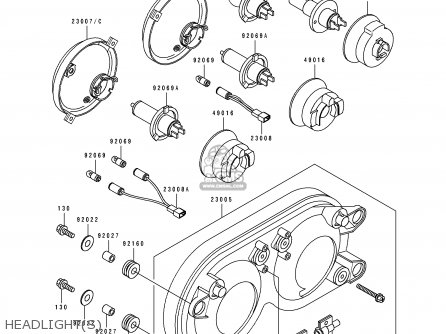 HEADLIGHT(S) - ZX750K1 ZXR750R 1991 EUROPE UK FR AR FG IT NR SP