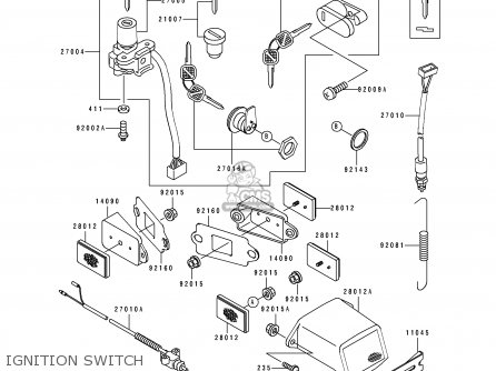 IGNITION SWITCH - ZX750K1 ZXR750R 1991 EUROPE UK FR AR FG IT NR SP