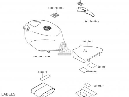 LABELS - ZX750K1 ZXR750R 1991 EUROPE UK FR AR FG IT NR SP